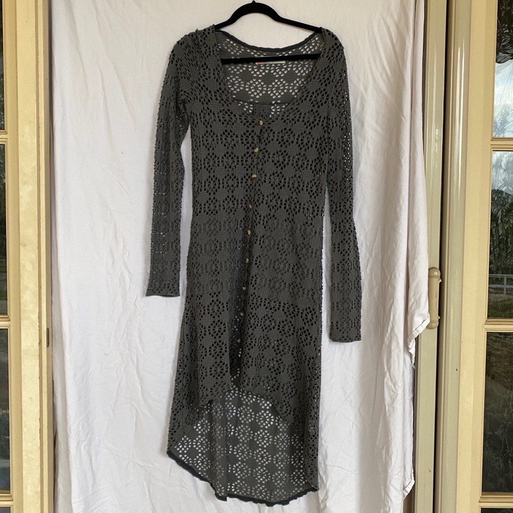 Free people lace beach cover up dress long sleeve